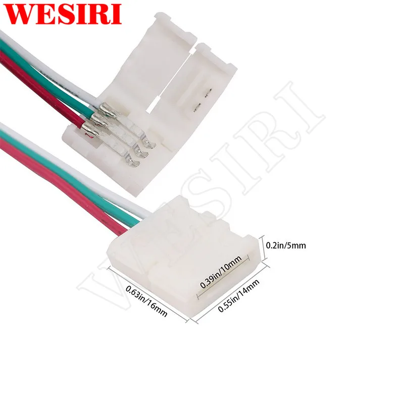 10/100 шт. 3Pin 10 мм в ширину с кабелем 15 см Светодиодная лента без Solderless DIY разъем