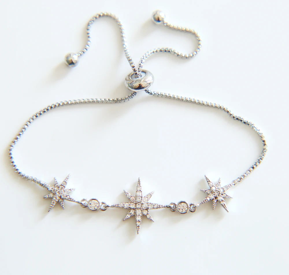 2017 Высококачественный тонкий регулируемый слайдер с микрозакрепкой из фианита