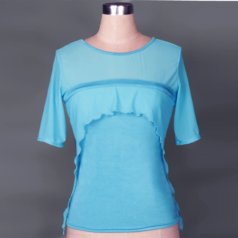 Топы для бальных танцев женщин топы с длинным рукавом соревнований