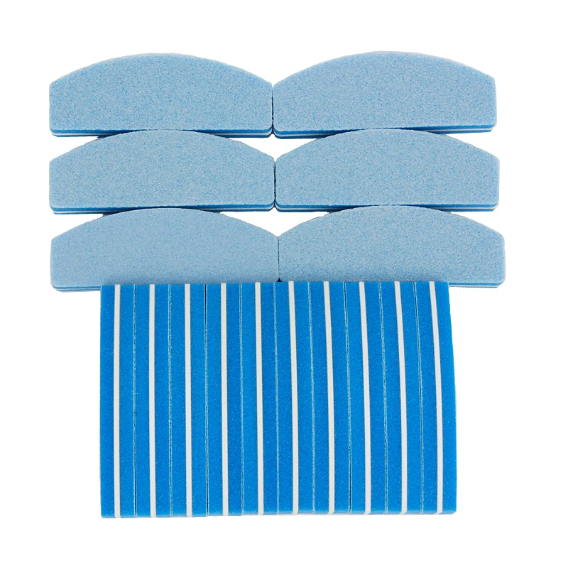 

20pcs Blue Boat Nail Art Buffing Files 100/180 Mini Sponge Nail File Sanding Polish Buffers UV Gel Manicure Care Tools For DIY