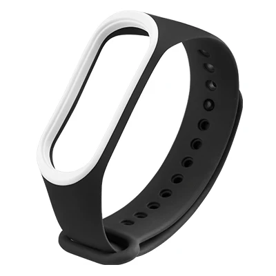 Xio mi Band 4 mi Band 4 Band 4 силиконовый ремешок+ мягкая пленка защитная пленка для экрана цветные Ремни Аксессуары для Xiaomi mi Band 4 - Цвет: Black -White