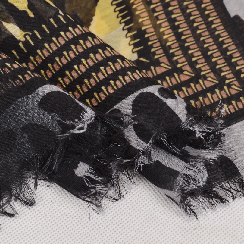 Женские шерстяные шарфы BYSIFA длинные большого размера с леопардовым принтом