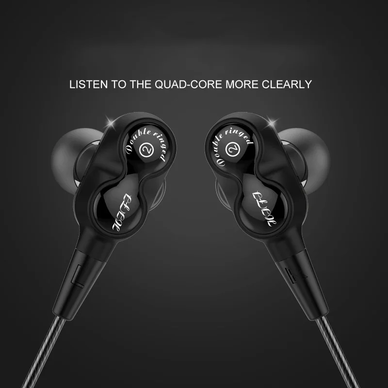Двойной динамический беспроводной bluetooth наушники четырехъядерный двойной