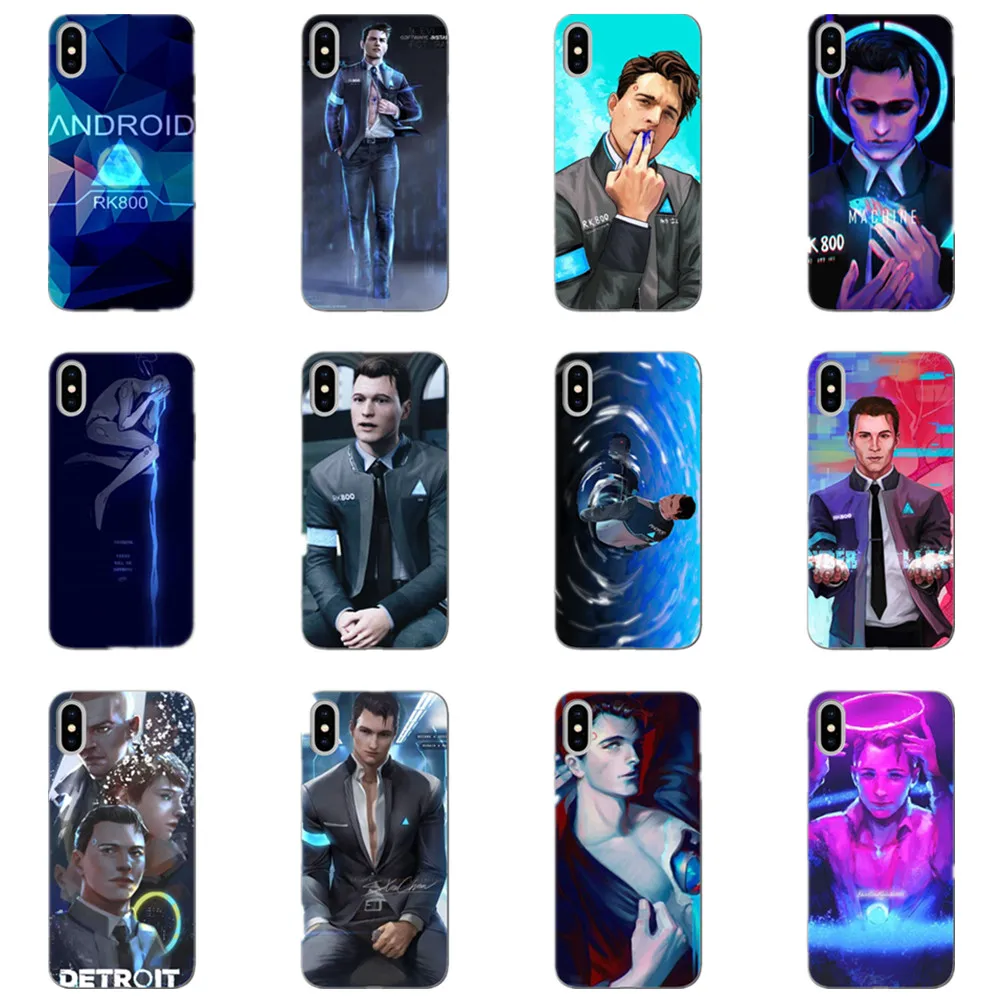 Детройт стать человеком Android RK800 Коннор Кара Мягкий ТПУ чехол для телефона iPhone X10 XS