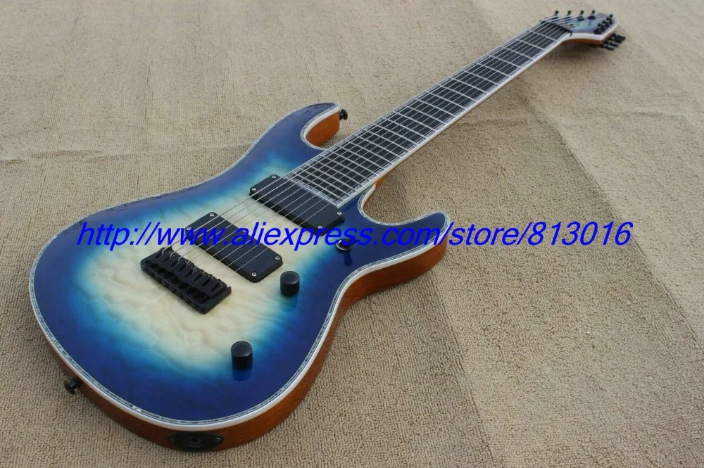 Лидер продаж! Электрическая гитара на заказ 8 струн Морской голубой взрыв