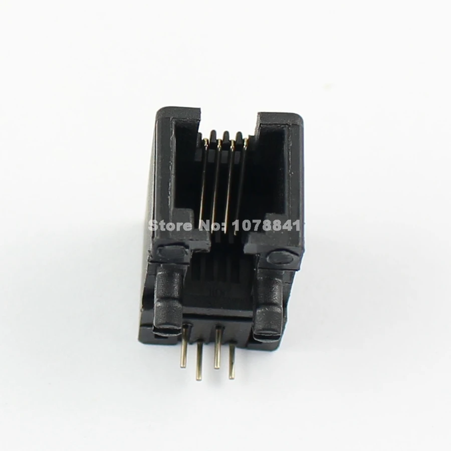 10 шт. Пластик RJ9 4P4C правый угол PCB гнездо соединителя телефона телефон модульный