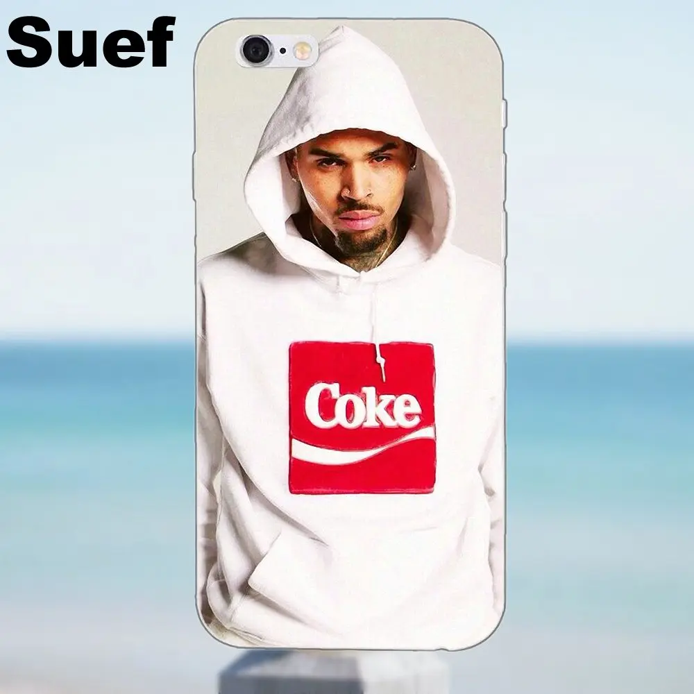 ТПУ мобильный телефон певица Криса коричневый Breezy Rnb для iPhone 4 4S 5 5S 5C SE 6 6S 7 8 Plus X Galaxy