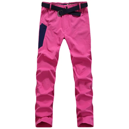 Rose Red RAY GRACE женские быстросохнущие штаны для походов, рыбалки, летних видов спорта на открытом воздухе, дышащие, для бега, фитнеса, лоскутные женские эластичные брюки - Цвет: Rose Red