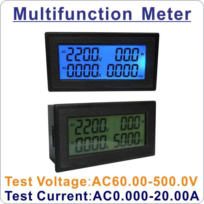 Фото AC 60 500 В 20A ЖК цифровой мультиметр тестер энергии измеритель тока 6 в 1 Частотный AC 60 500 В 20A ЖК цифровой мультиметр тестер энергии измеритель тока 6 в 1 Частотный