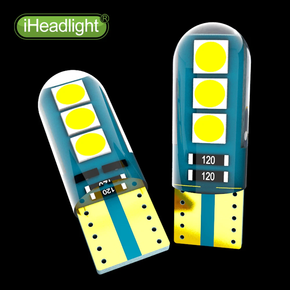 2pcsW5W T10 светодиодный 12V автомобильные лампы 168/194 с поворотным боковым номерным