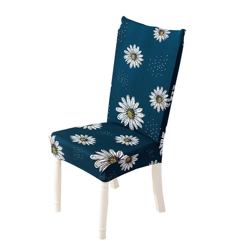 Nordic Removable Dining Chair Cover Floral Plants Printing Stretch Spandex Protector Seat Office Kitchen Elastic Slipcover | Дом и сад
