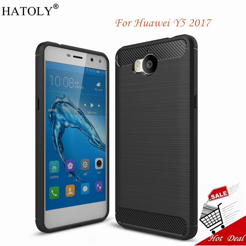 Чехол для Huawei Y5 2017 противоударный резиновый и мягкий чехол из ТПУ Y 5 чехлы