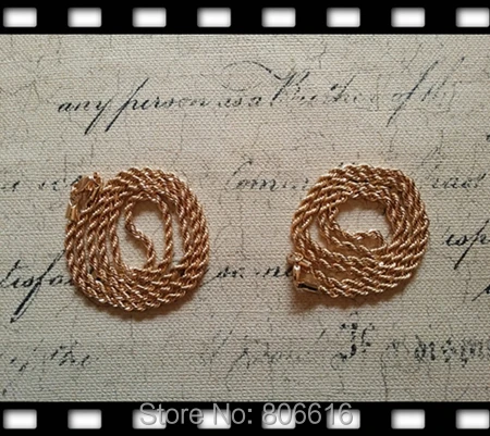 

Good Quality ~ 2 pcs / lot Lovers' Rose Gold Color Copper Chain Necklaces