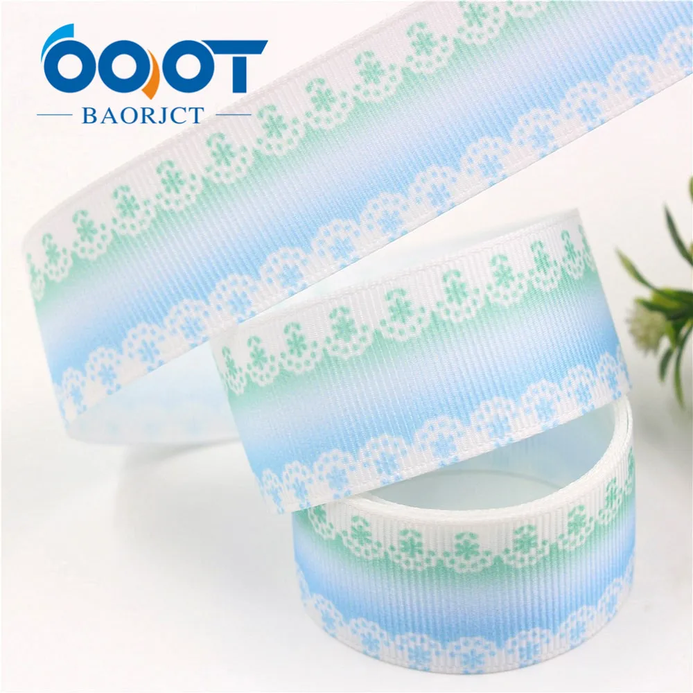 OOOT BAORJCT I-19603-1370 25mm 10yards geometric Thermal transfer Printed grosgrain Ribbons tape crafts bow cap DIY accessories | Дом и сад