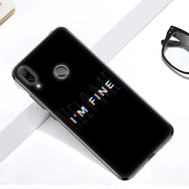 hot i am fine game over soft silicone phone case for huawei mate 10 20 lite pro enjoy 9s y9 y7 y6 y5 2019 2018 pro 2017 fashion free global shipping