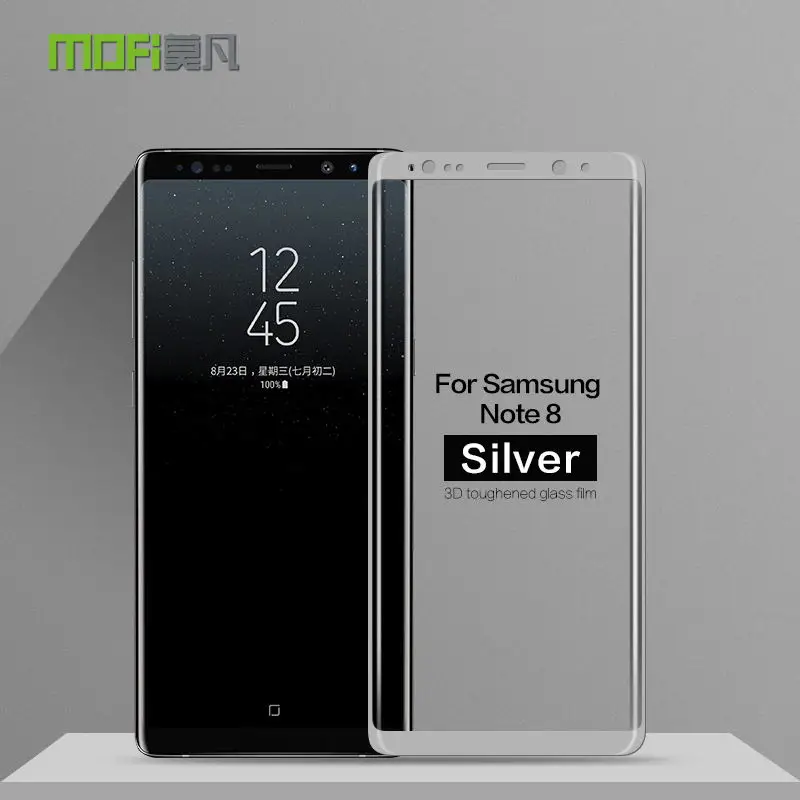 Для samsung galaxy note 8 стекло закаленное 3D полное покрытие протектор экрана для samsung note 8 Стекло galaxy note 8 MOFi стеклянная пленка - Цвет: silver