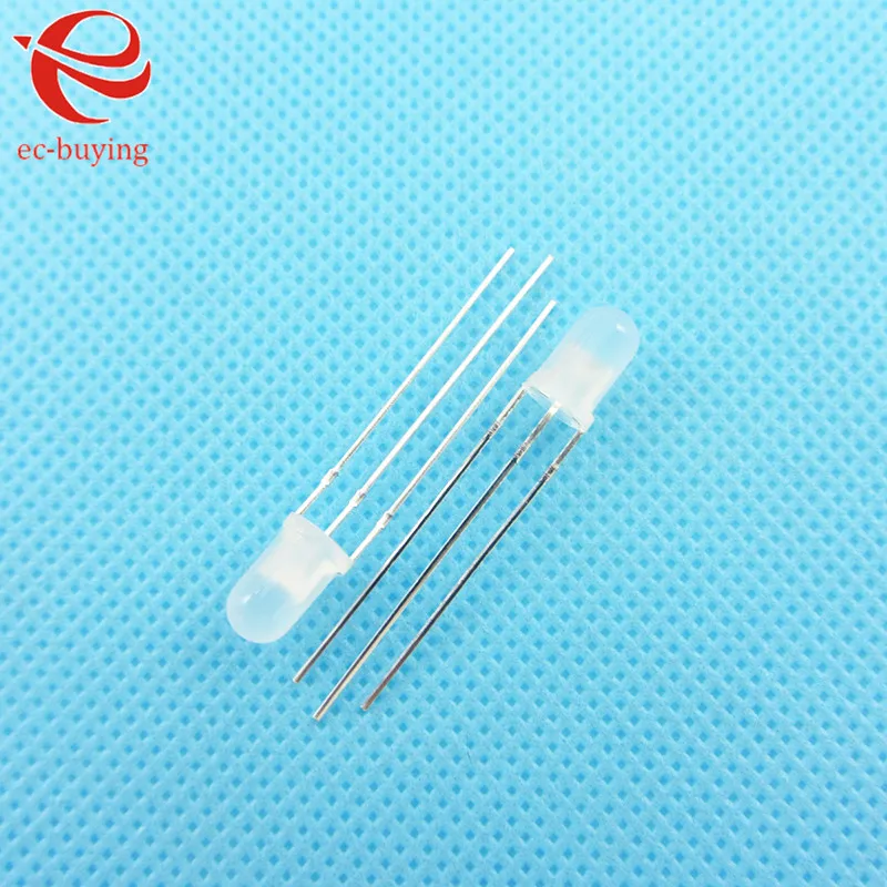 Двухцветный Рассеянный светодиод 3 мм красный синий общий анод Круглый