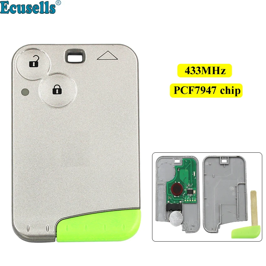 2-кнопочный пульт дистанционного управления Smart Car Key 433Mhz PCF7947 чип для Renault Laguna Espace