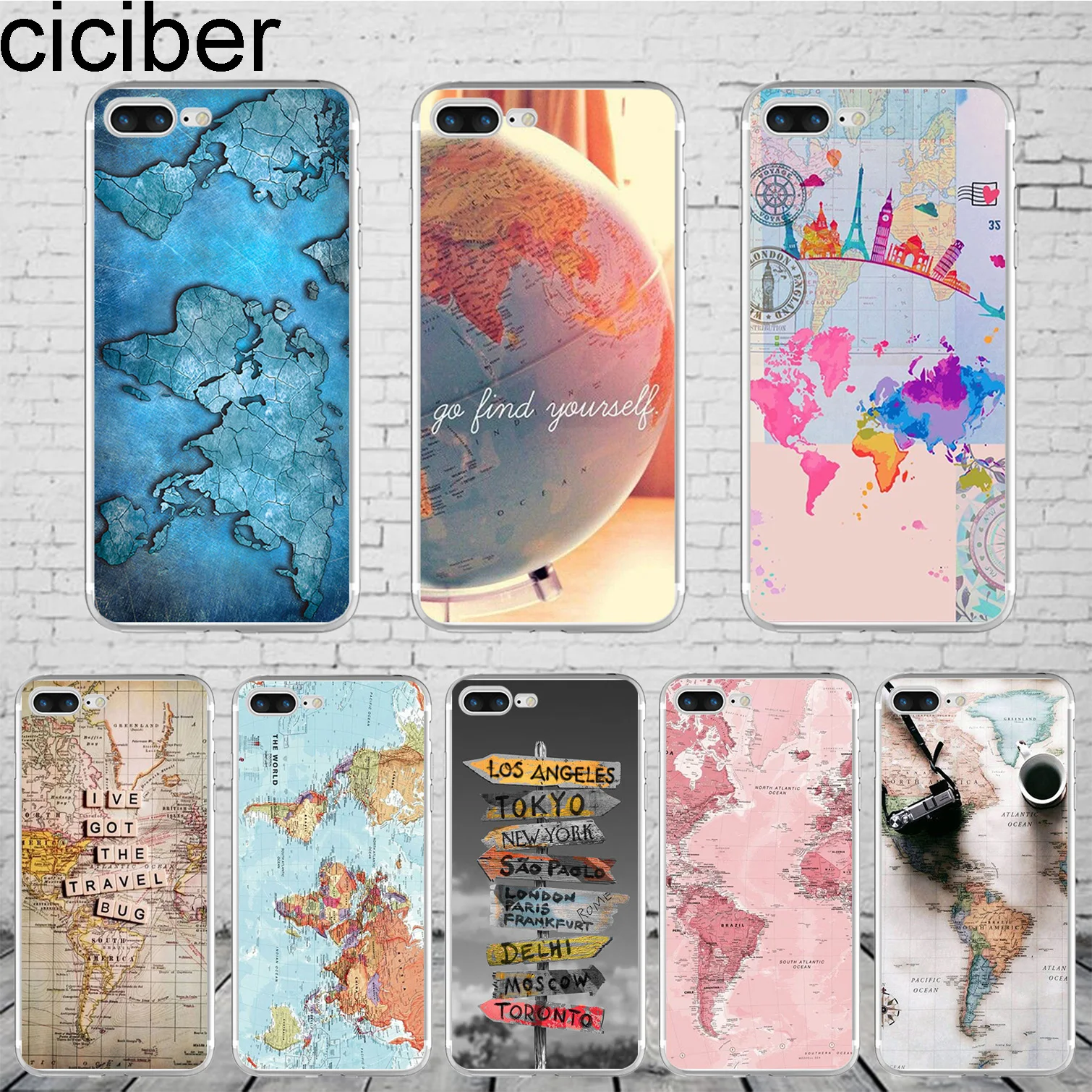Ciciber для iPhone 11 Pro Max карта мира чехол мобильного телефона 7 8 6 6S Plus X XS XR 5 5S SE Мягкий