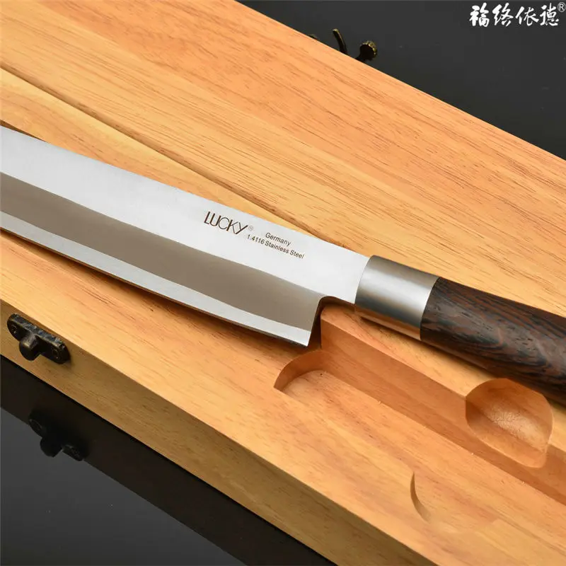 9,5 ''10. 5'' 12 ''дюймов левая рука японский Sashimi кухонный нож Германия 1,4116 стальной нож для суши филе рыбы слайсер Кливер 11+ GW