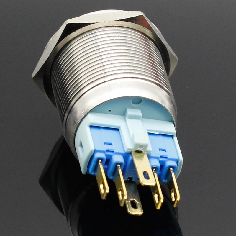 22mm Waterproof Latching Stainless Steel Metal Lamp LED Light Horn Power Push Button Switch Car Auto Engine Start PC 5V 12V 24V |