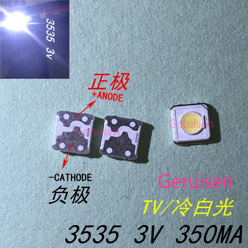 1000 штук samsung LED ТВ Подсветка SMD 1 Вт 3537 3535 SMD светодиодный холодный белый 3V 300ma для samsung ТВ ремонт