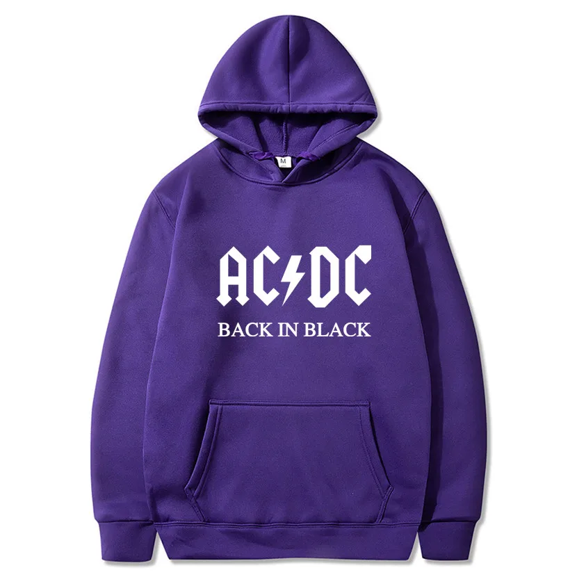 Purple 72 AC DC Толстовка Мужская Хип-Хоп рок-группа ACDC черные толстовки Мужские Женские повседневные уличные куртки с капюшоном весенние зимние топы - Цвет: Purple 72
