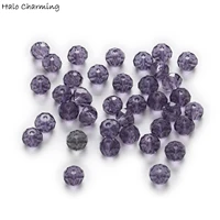50 piece violet crystal glass rondelle quartz faceted beads for handmade bracelet necklaces diy jewelry making 4 8mm
