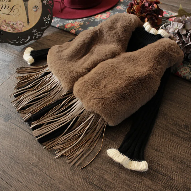 Весенне-зимний детский жилет для девочек модные жилеты с кисточками Новогодние