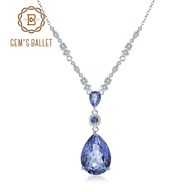 Женское колье с кулоном GEM'S BALLET из стерлингового серебра 925 пробы натуральным