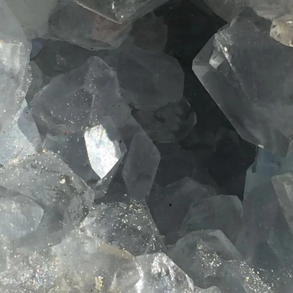5.5lbs Celestite Geode Heart Chunky Natural Crystal Cluster from Madagascar Druzy Light Blue | Дом и сад