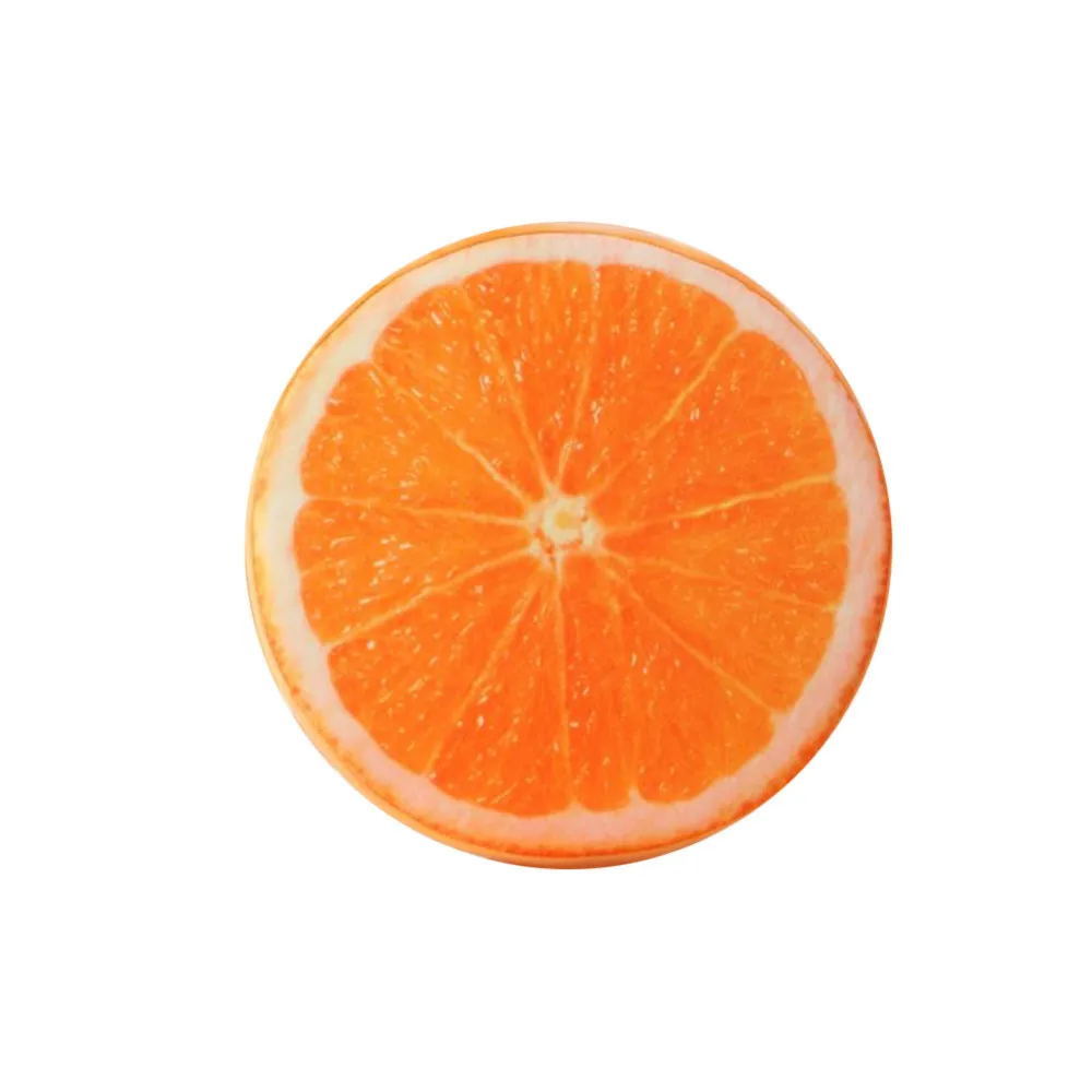 yellow orange 32,5 см диаметр 3D фрукты круглая подушка имитация плюшевый фруктовый коврик подушка стул диван пол коврик офисное украшение дома L2 - Цвет: yellow orange