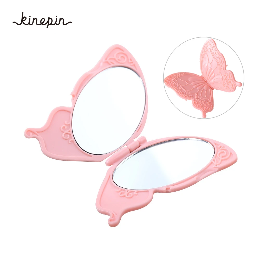 1Pc Cute Butterfly Handy Folding Mirror Exquisite Pocket Hand Makeup Compact Foldable Double-sided Mirrors 60*95mm | Красота и