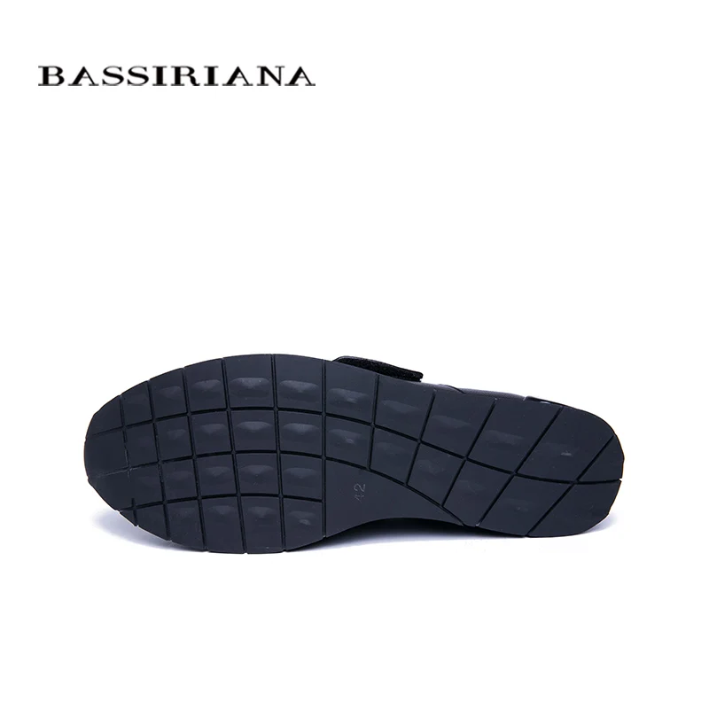 BASSIRIANA new spring and autumn men's casual sports shoes hook &amp loop convenient comfortable natural leather | Обувь