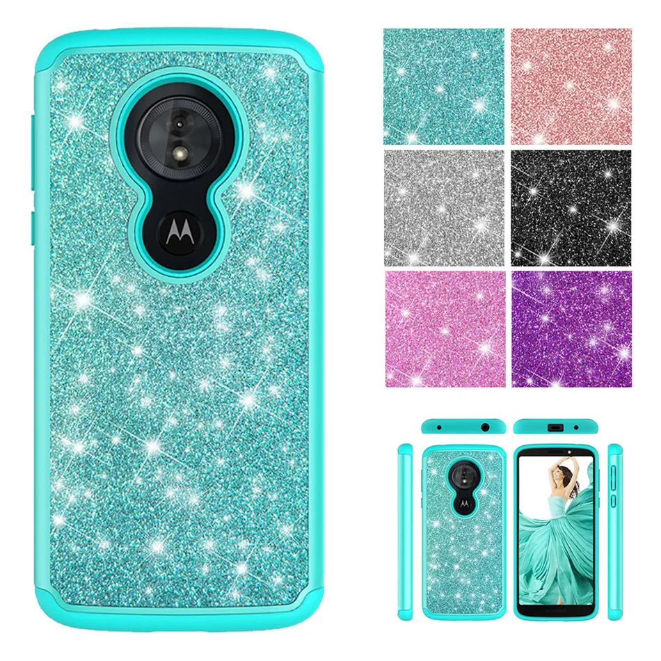 Блестящий чехол для Motorola Moto G6 Play TPU Bling Rhinestone защитный телефона ударопрочный