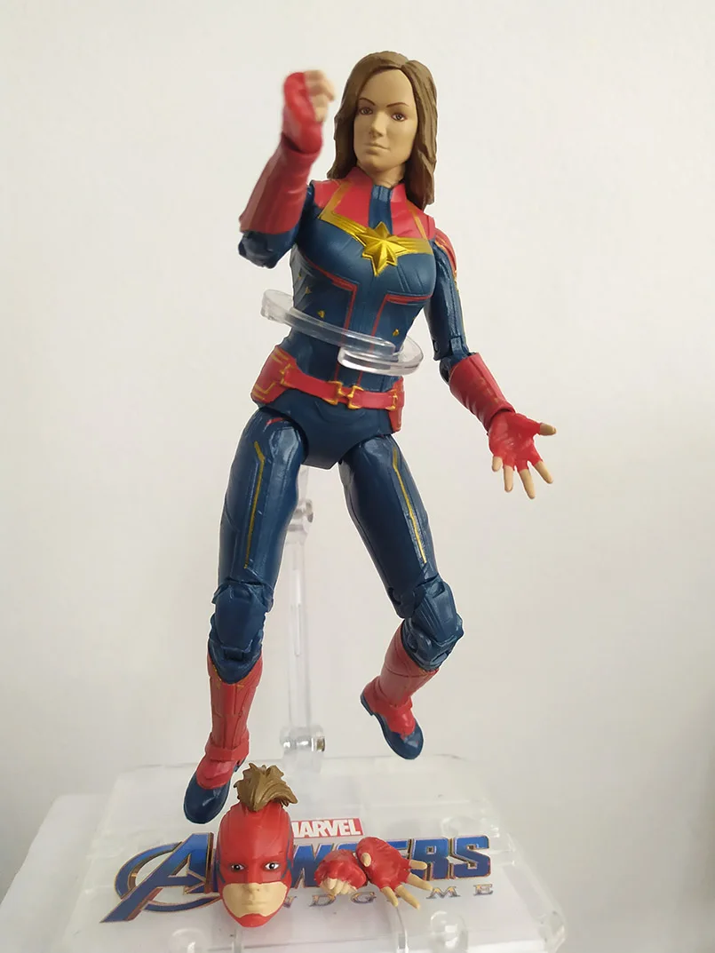 Captain Marvel 18 см Железный Человек-паук, Железный человек, Тор, фигурка, Капитан Америка, зимний солдат, человек-муравей, сокол, война бесконечности, фигурка, модель игрушки - Цвет: Captain Marvel