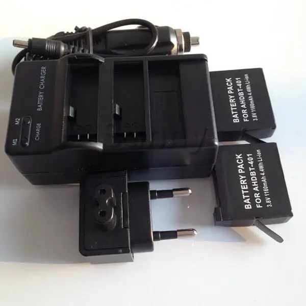

go pro Silver go pro Black gopro battery gopro4 AHDBT-401 AHDBT401 AHDBT 401 go pro hero4 go pro 4 battery 2-Pack + Charger
