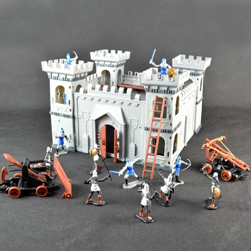 Abbyfrank Mediaeval замок Солдат модель военный Рыцари пластмассовые фигурки игрушка