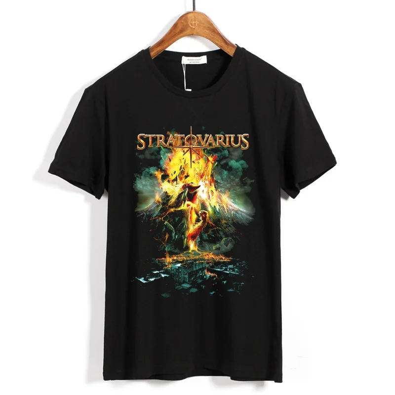 

11 designs volcanic Stratovarius Finnish Band Rock Brand 3D Shirt Punk heavy power Metal 100%Cotton Customize tee Streetwear