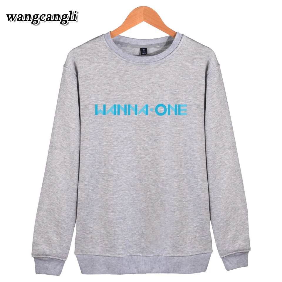 Kpop Wanna One Свитшот Harajuku бойфренд стиль унисекс толстовки спортивный костюм хлопок
