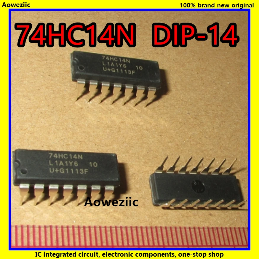 

10Pcs/Lot 74HC14N 74HC14 DIP-14 Hex inverting Schmitt trigger New Original Product