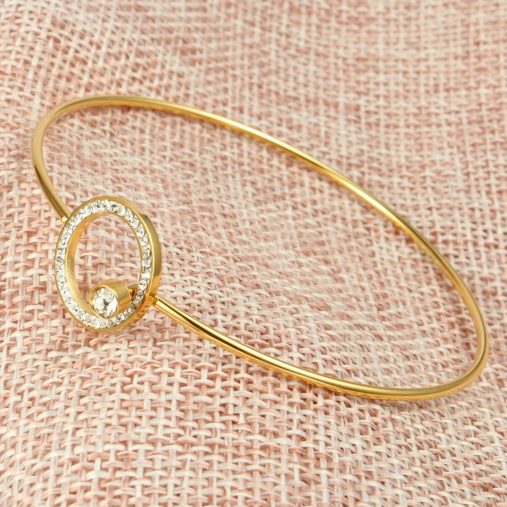 SHE WEIER chain bracelets &amp bangles stainless steel bracelet women femme charms gifts for girls braslet bizuteria zircon round |