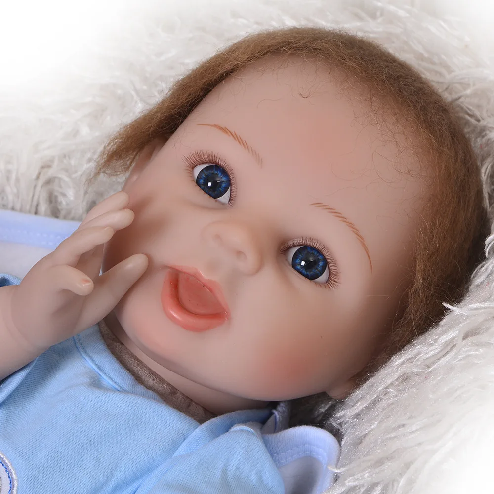 Детские куклы Bebe reborn boy 22 дюйма 55 см мягкие силиконовые для детей подарок