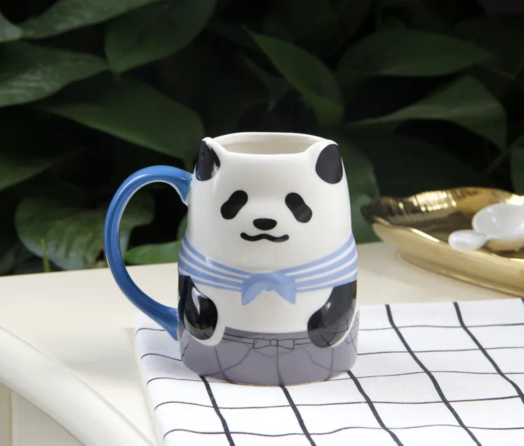 Керамические кофейные кружки 400 мл японская 3D панда Мультяшные Kawaii экологически