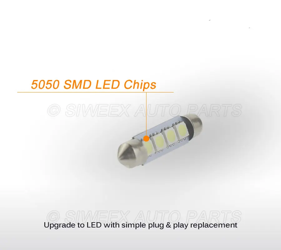 10 шт./лот гирлянда 31 мм 36 39 41 Купольные белые лампы 3x5050 SMD светодиоды внутренние 12 В