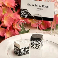 free shipping 100pcslot black and white damask design place card holders photo stands wedding decoration favors party favors