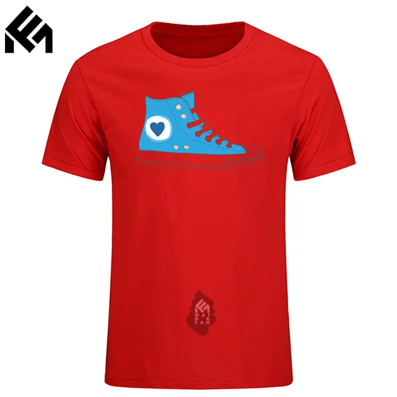 Уникальные футболки с круглым вырезом синий парусиновая обувь короткий рукав 100%