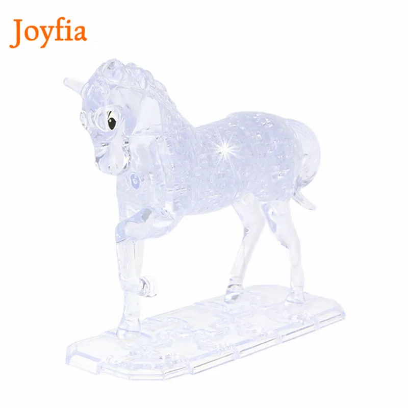 3D Кристалл Головоломка единорог лошадь игрушка DIY животное собранная модель