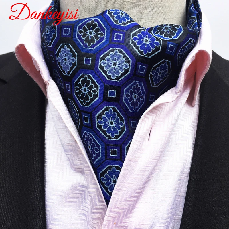 DANKEYISI High Quality Fashion Luxury Silk Printing Men Scarf Polka Dot Scarves Suit England Jacquard  Man Business Scarf