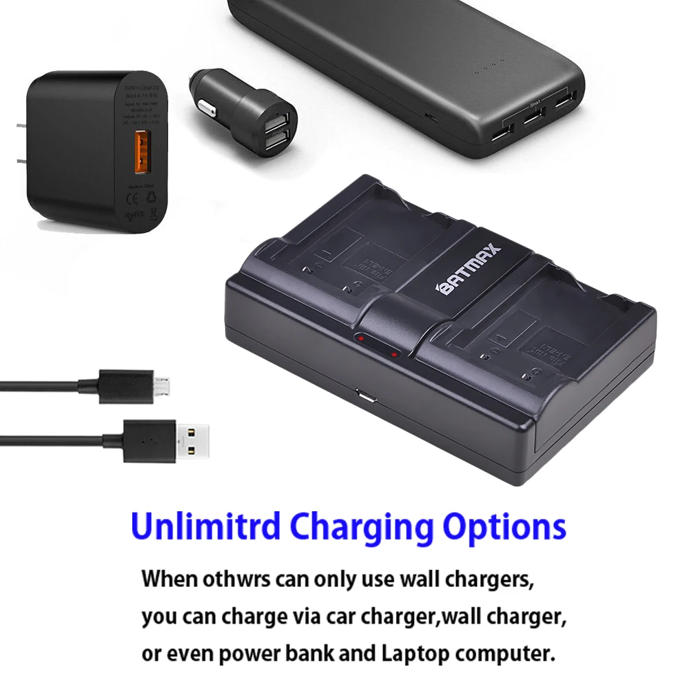 Зарядное устройство с 2 USB портами для Nikon Coolpix 500 775 880 885 990 995 4300 4500 4800 5000 5400 5700